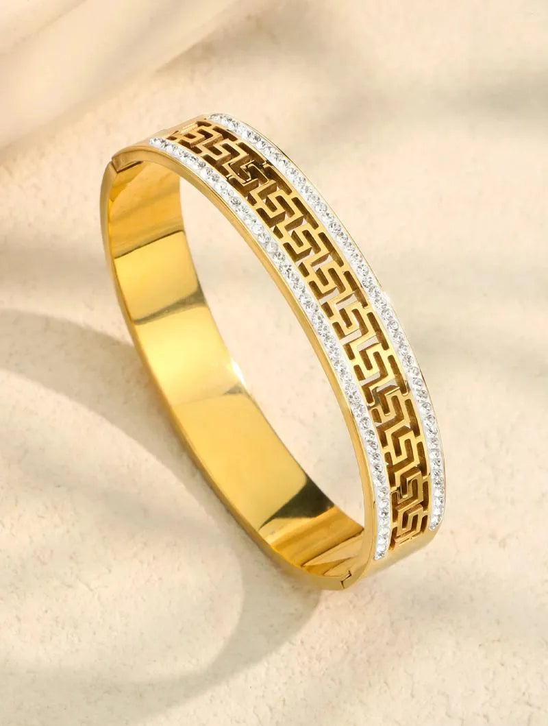 Sparkling Greek key Handcuff