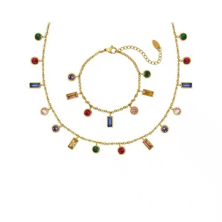 Multi Gem Charm Set