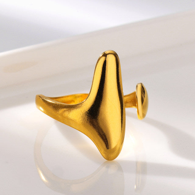 Uneven Gold Adjustable ring