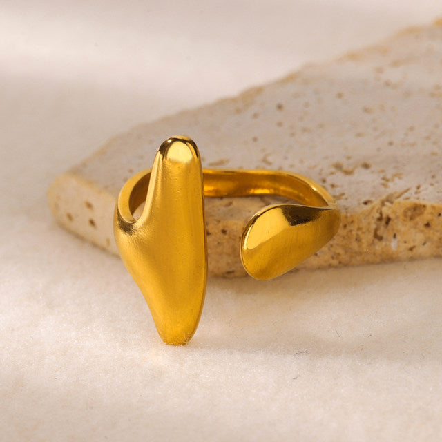 Uneven Gold Adjustable ring