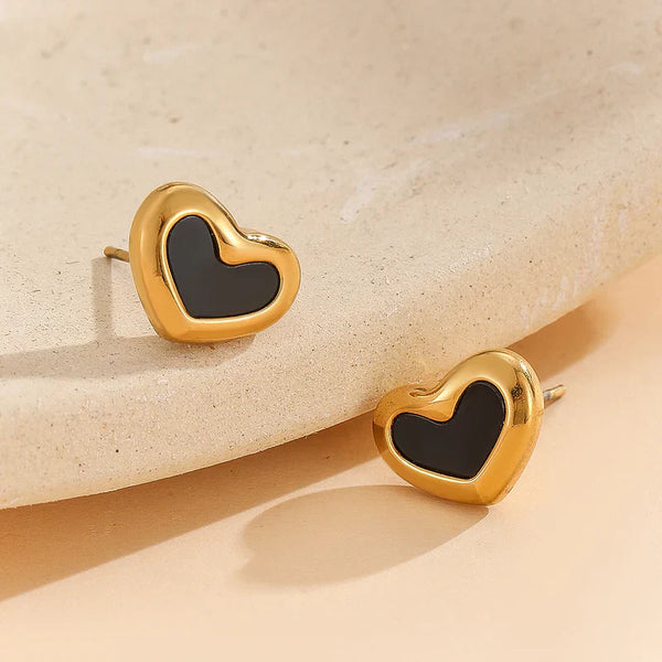 Black Heart Earrings