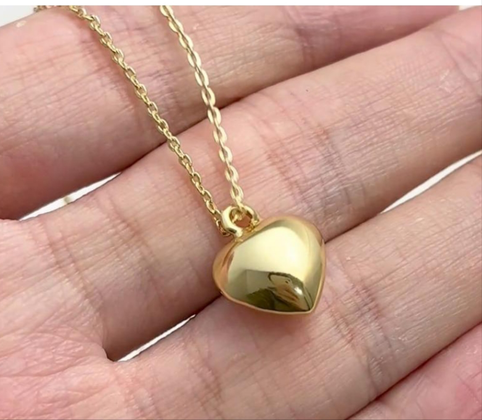 Golden heart love pendant