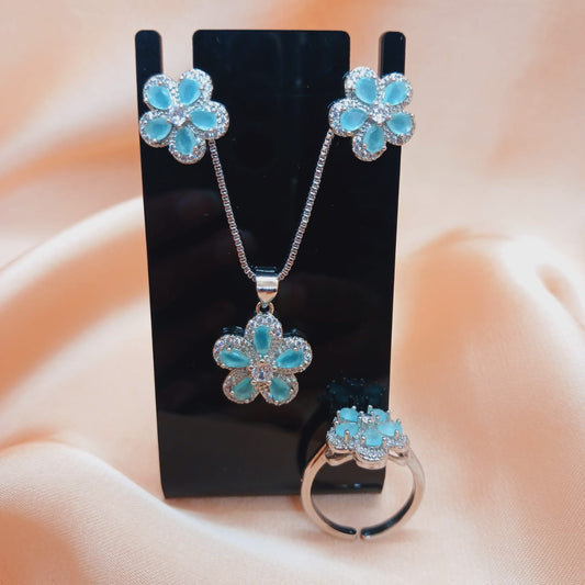 Elegant turquoise Blossom prestige set