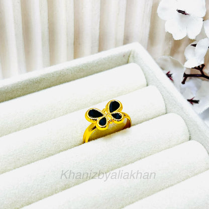 Black Butterfly Ring