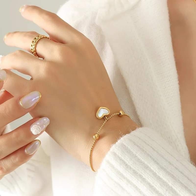 White Heart Bracelet