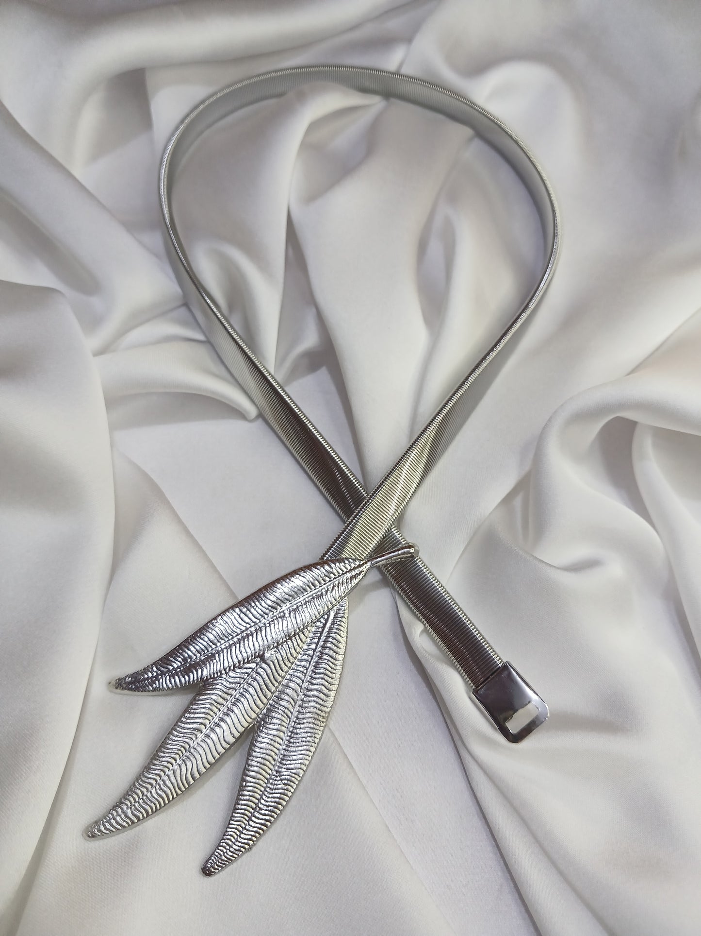 Silver leaf elastic belt