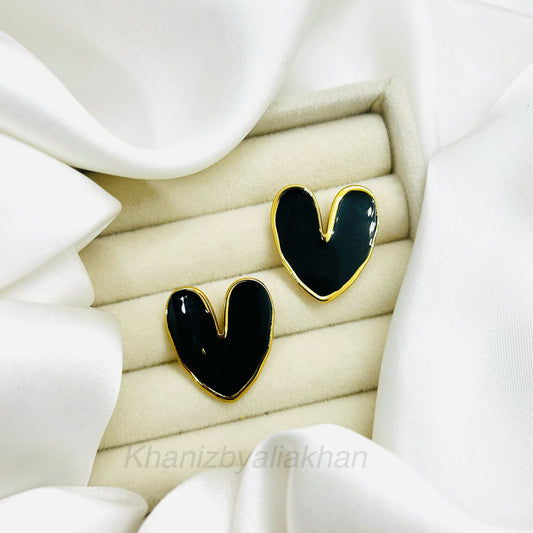 Black Heart Earrings