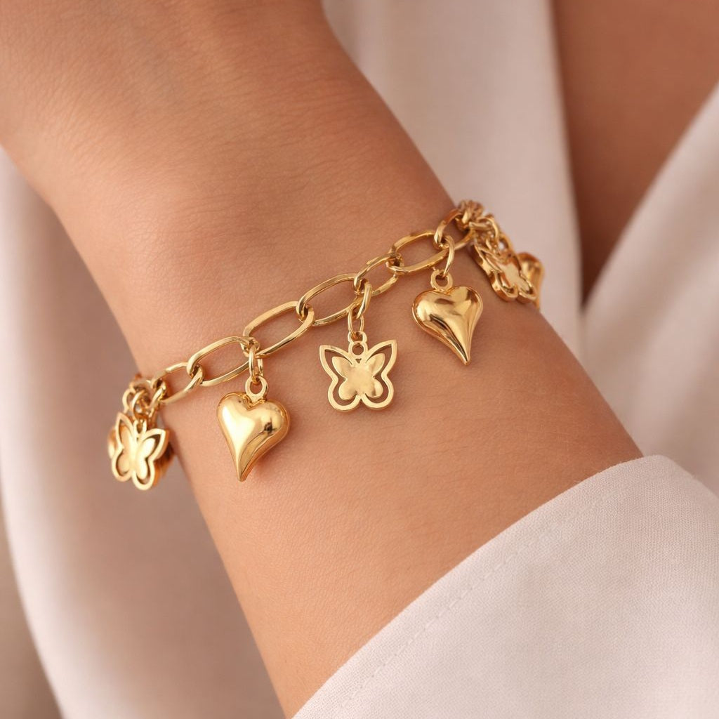 Lovely Butterfly Charm Bracelet