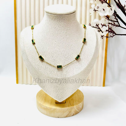Dainty Emerald Necklace