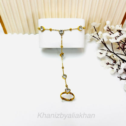 Crystal Heart Handchain