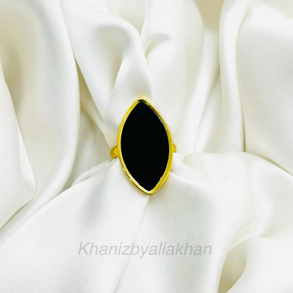 Black Marquise Ring