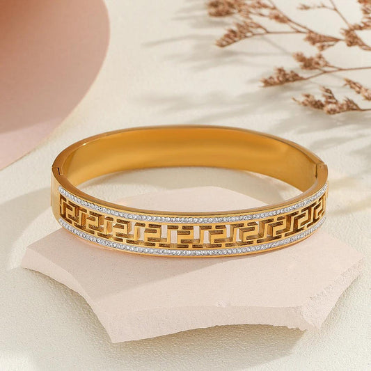 Sparkling Greek key Handcuff