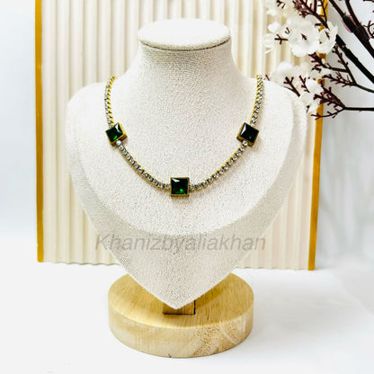 Emerald Ice Tennis Necklace