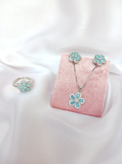 Elegant turquoise Blossom prestige set