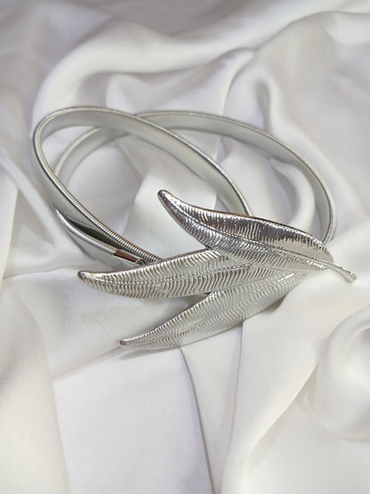 Silver leaf elastic belt