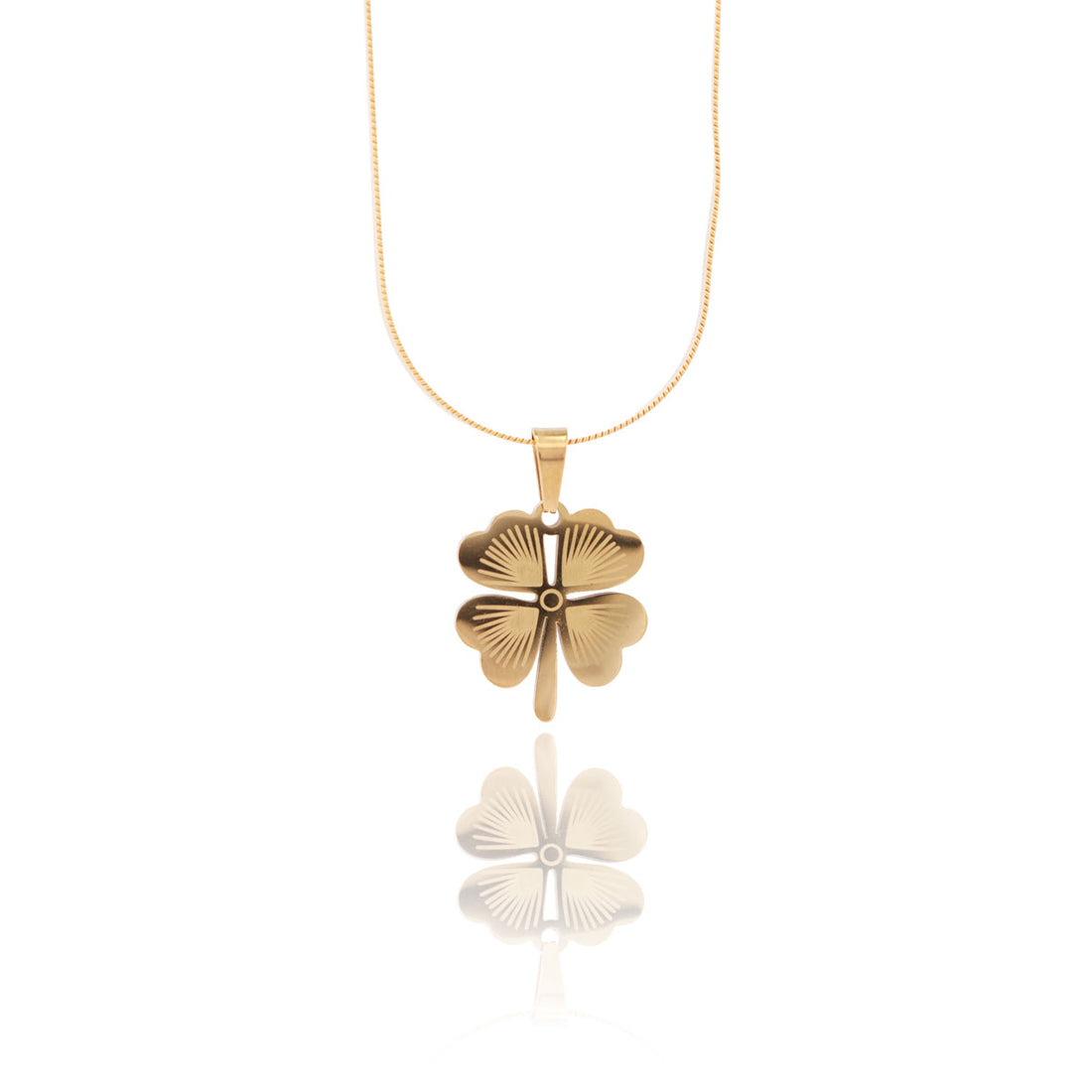 Gilded clover long chain pendant