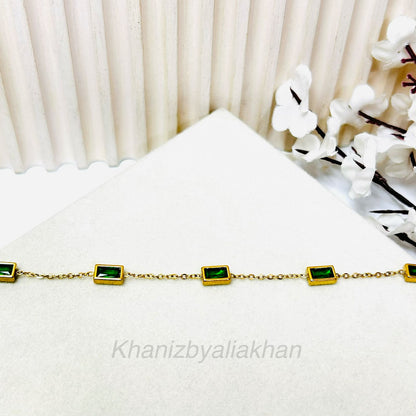 Dainty Emerald Bracelet