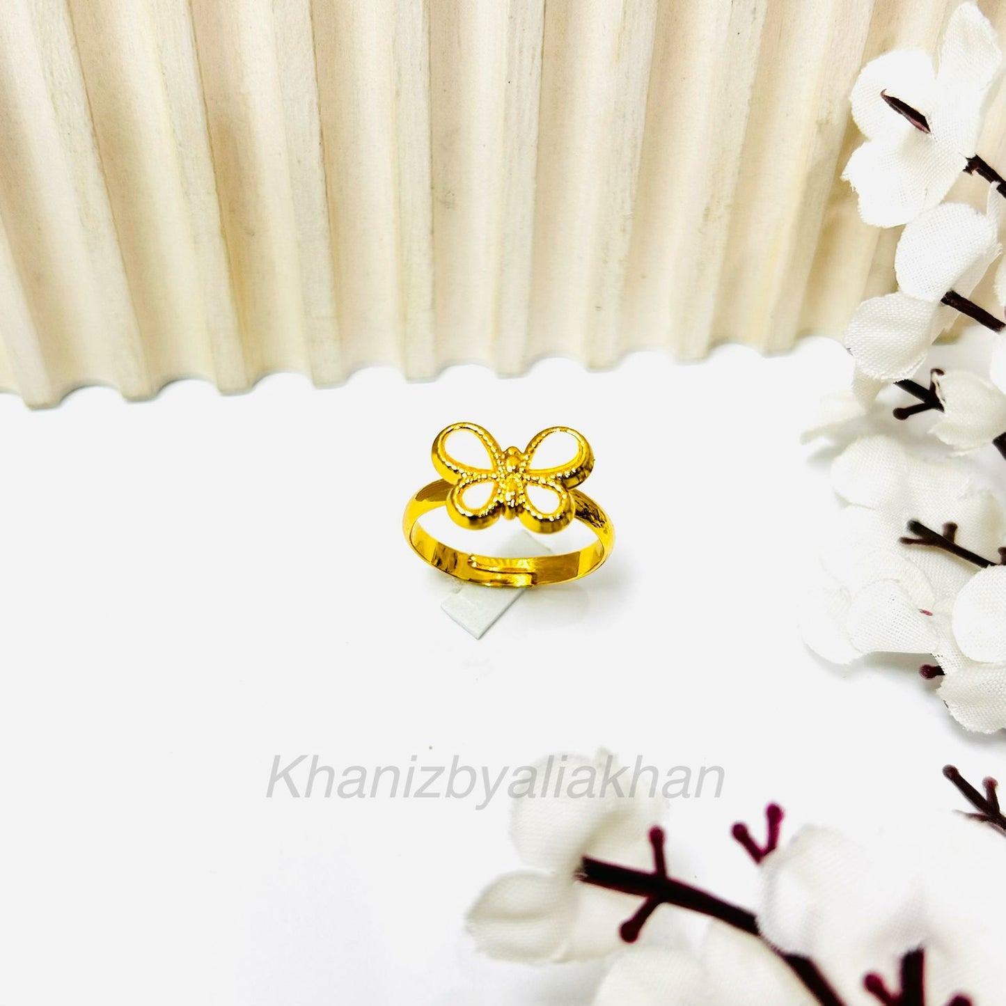White Butterfly Ring