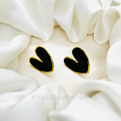 Black Heart Earrings