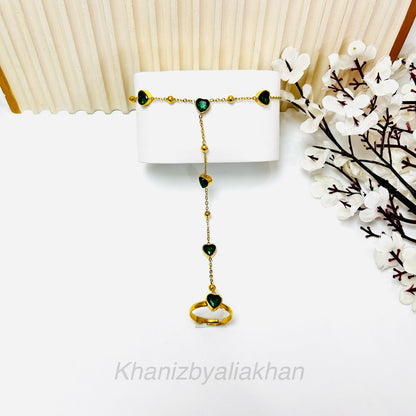 Emerald Heart Handchain