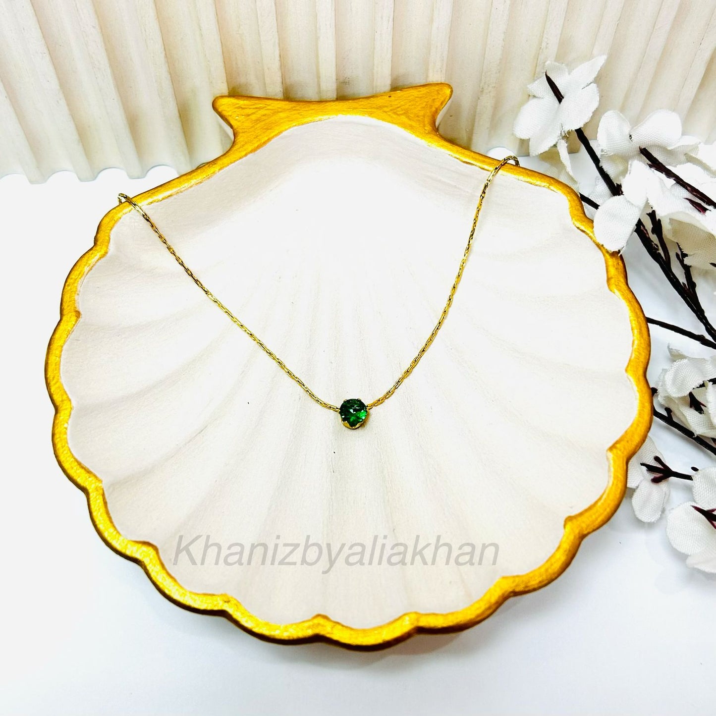 Dainty Emerald Pendant