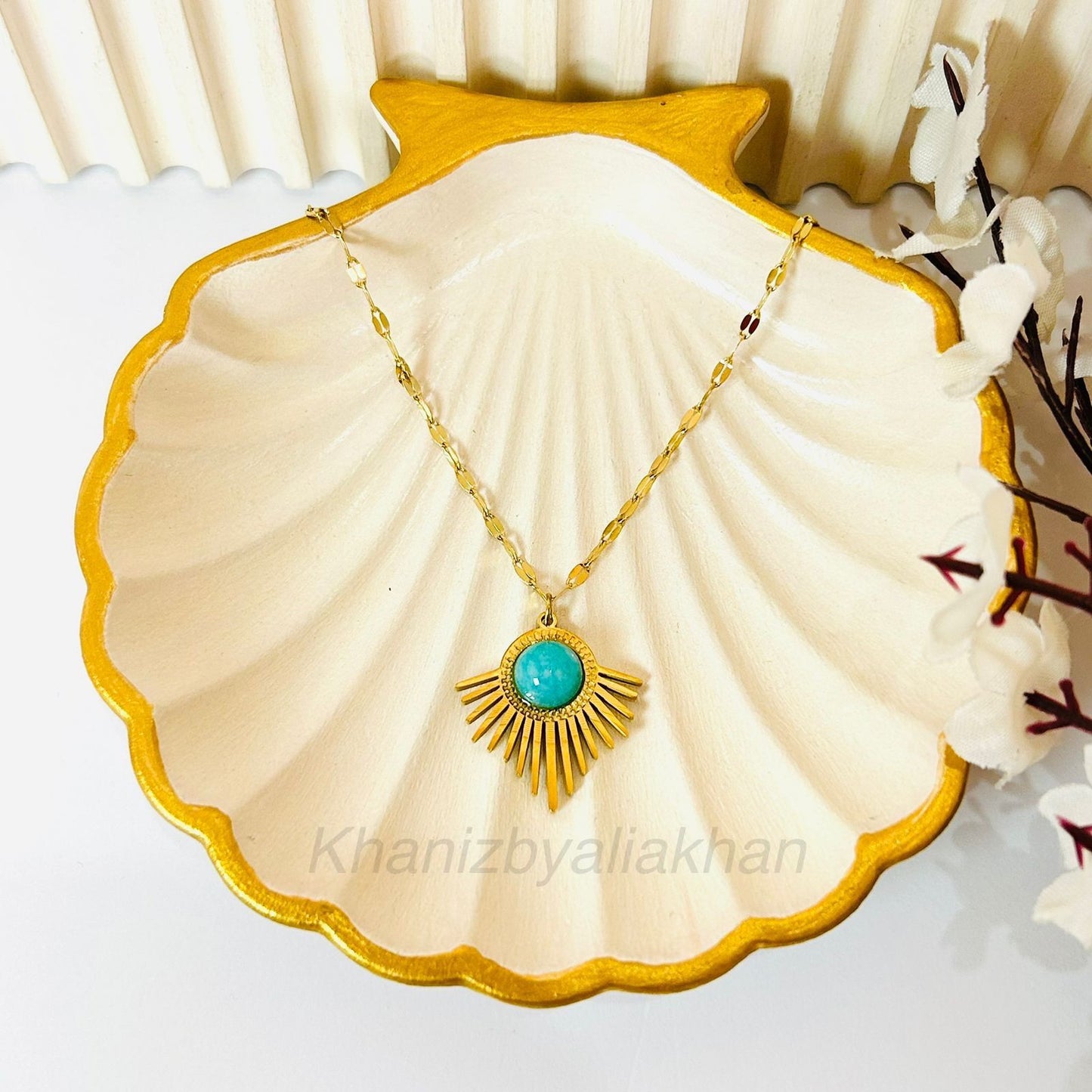 Turquoise Sunburst Pendant