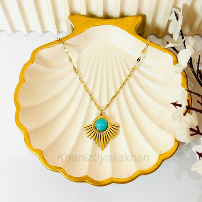Turquoise Sunburst Pendant