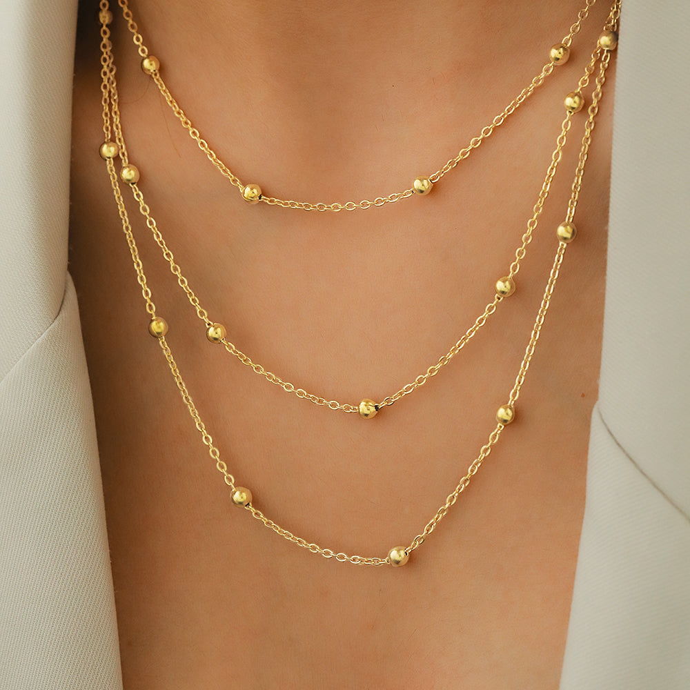 Triple Layer Beaded Necklace