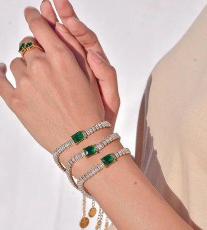 Emerald ice tennis bracelet