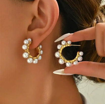 Pearl C Shape Hoops
