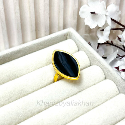 Black Marquise Ring