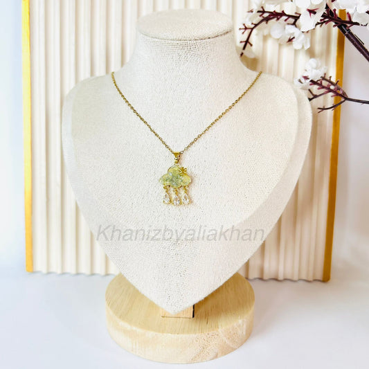 Soft Mint Raincloud Pendant