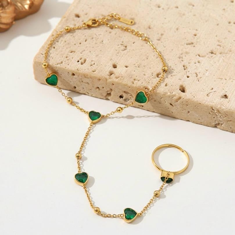 Emerald Heart Handchain