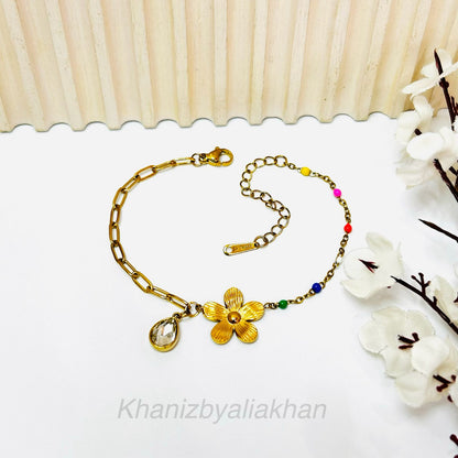 Flower Charm Bracelet