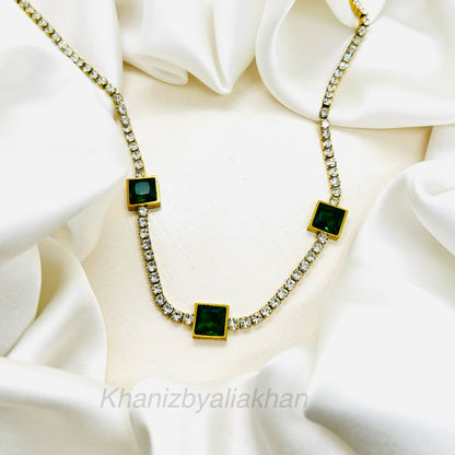 Emerald Ice Tennis Necklace