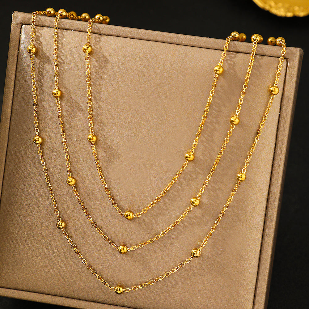 Triple Layer Beaded Necklace