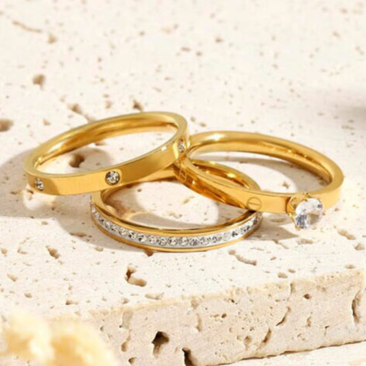 Eternal sparkle trio rings size 7 only