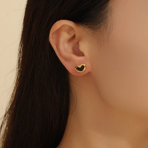Black Heart Earrings