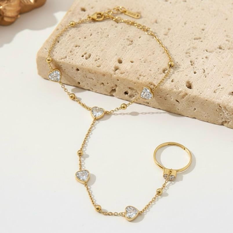 Crystal Heart Handchain