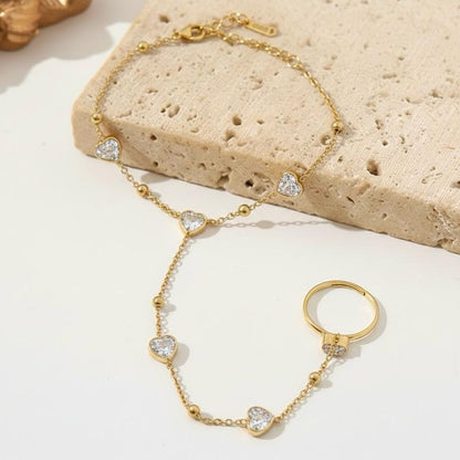 Crystal Heart Handchain
