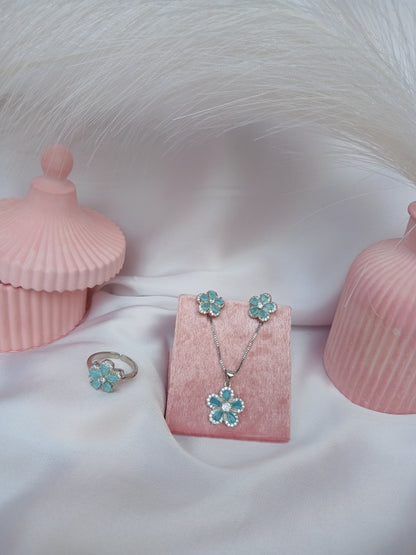 Elegant turquoise Blossom prestige set