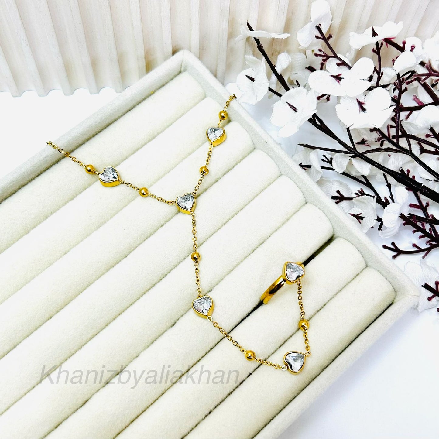 Crystal Heart Handchain