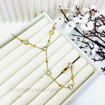 Crystal Heart Handchain