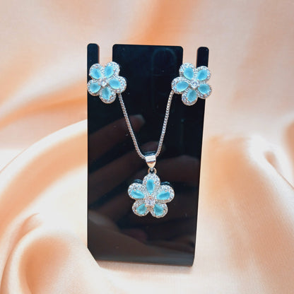 Elegant turquoise Blossom prestige set