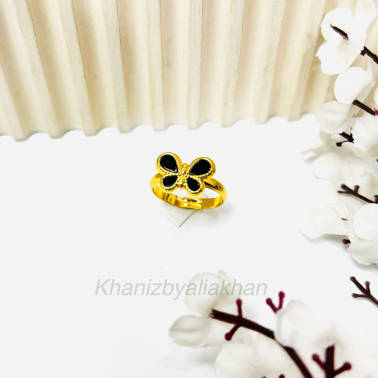 Black Butterfly Ring
