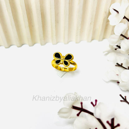 Black Butterfly Ring