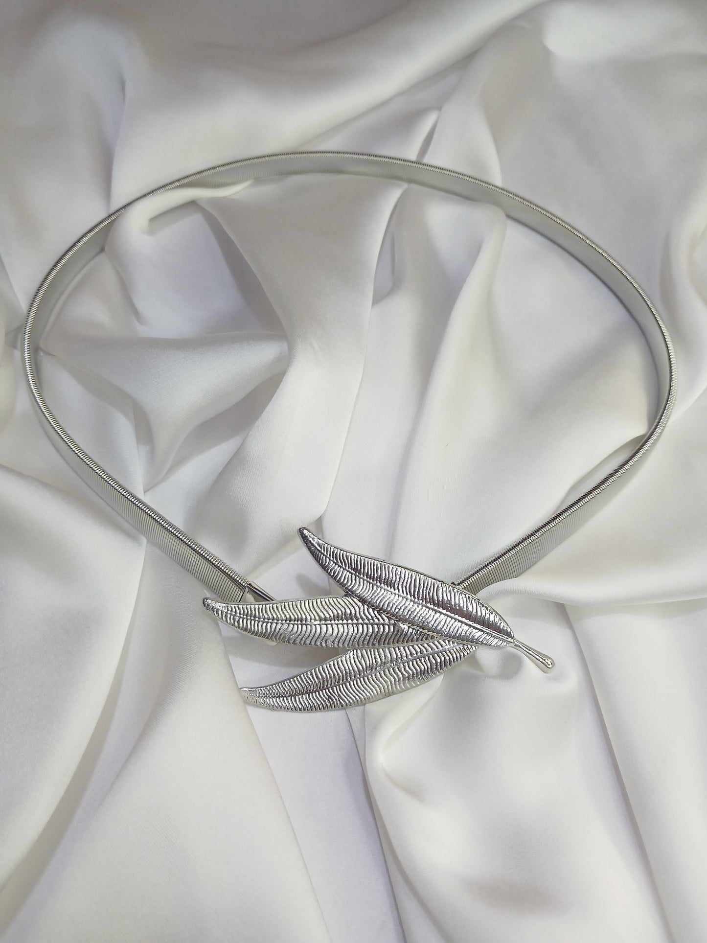 Silver leaf elastic belt