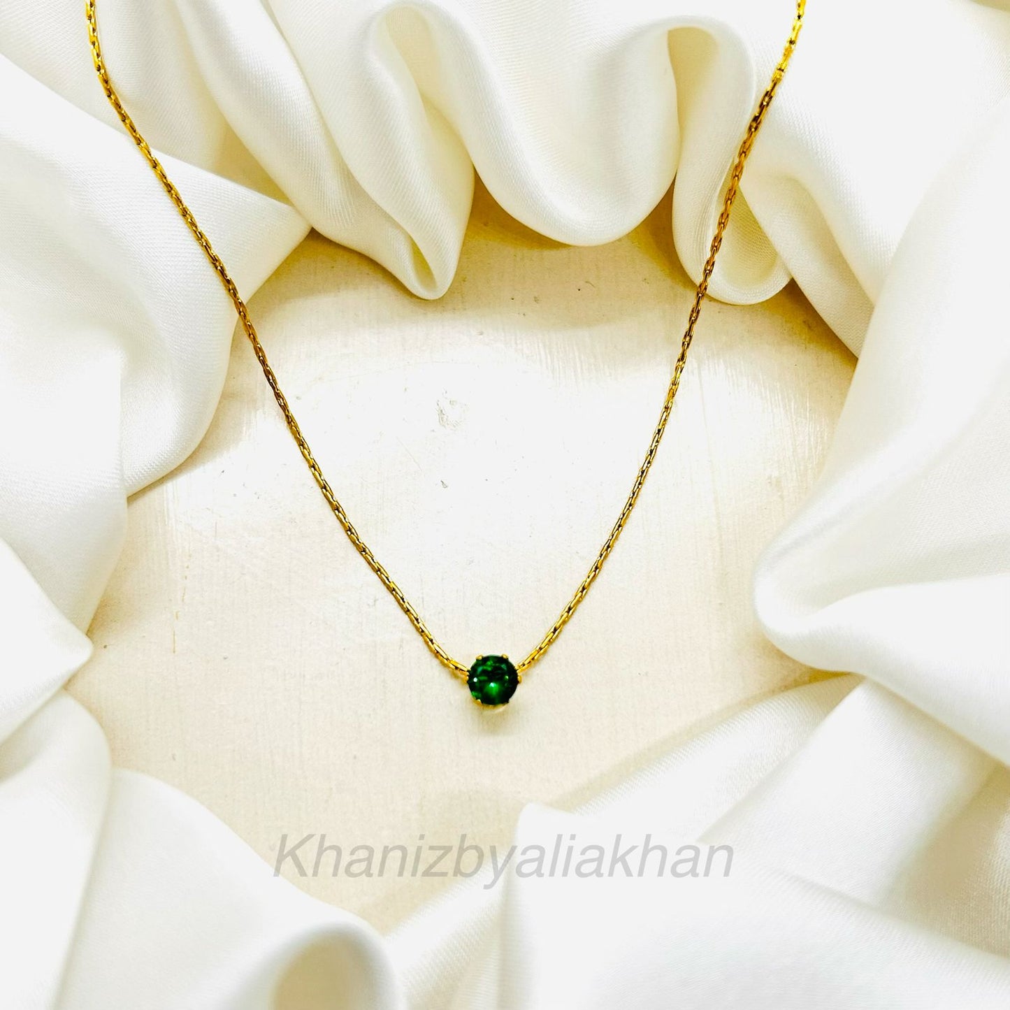 Dainty Emerald Pendant