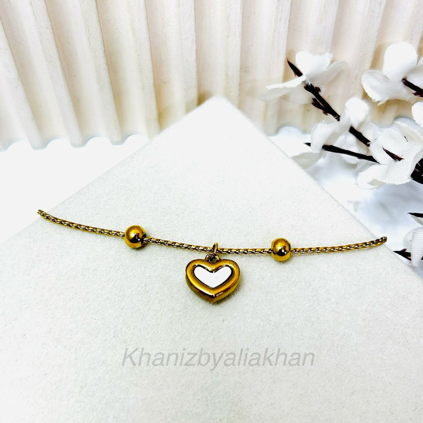White Heart Bracelet