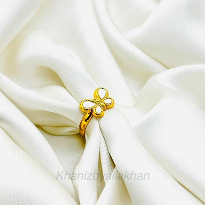 White Butterfly Ring